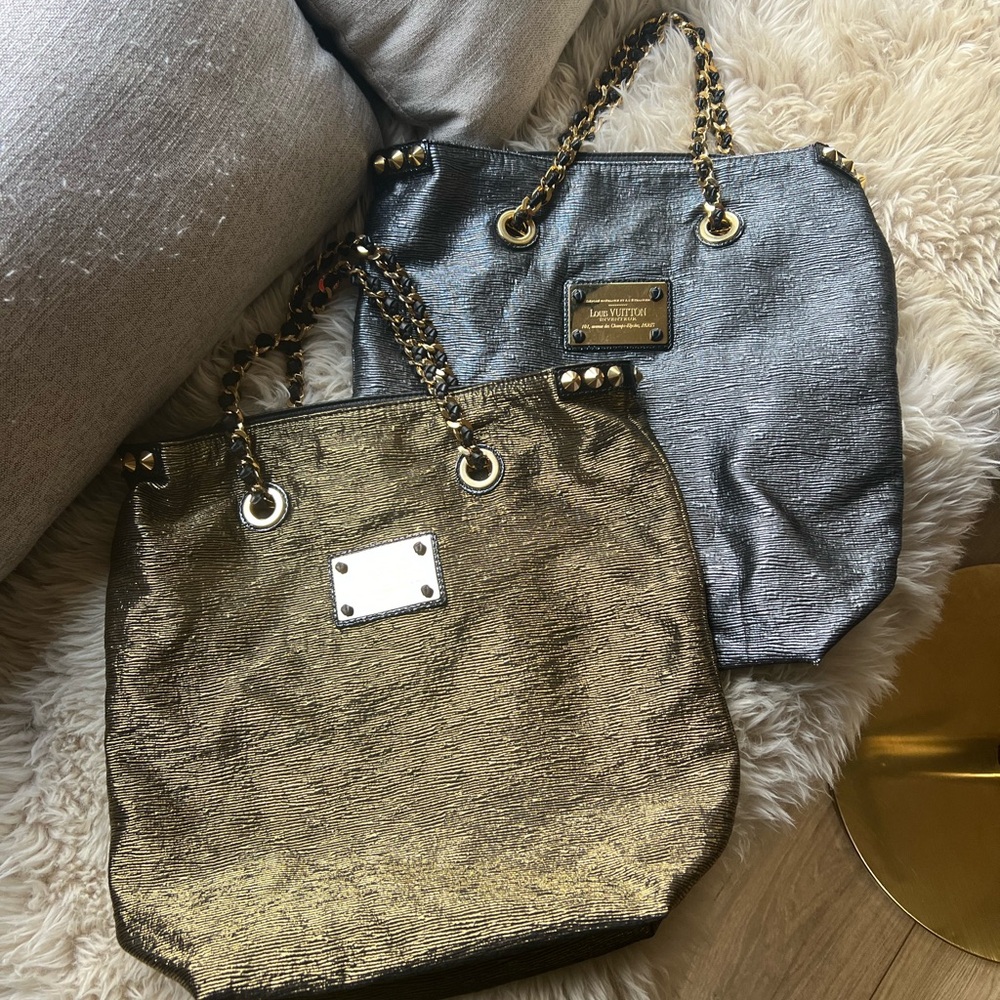 Louis Vuitton Gold and Silver Tote Bags